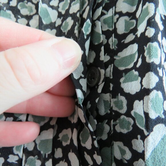 BURBERRY BRIT 100% Silk Ditsy Floral Crepe Pintuck Dress Academia Preppy Luxury - Picture 9 of 16